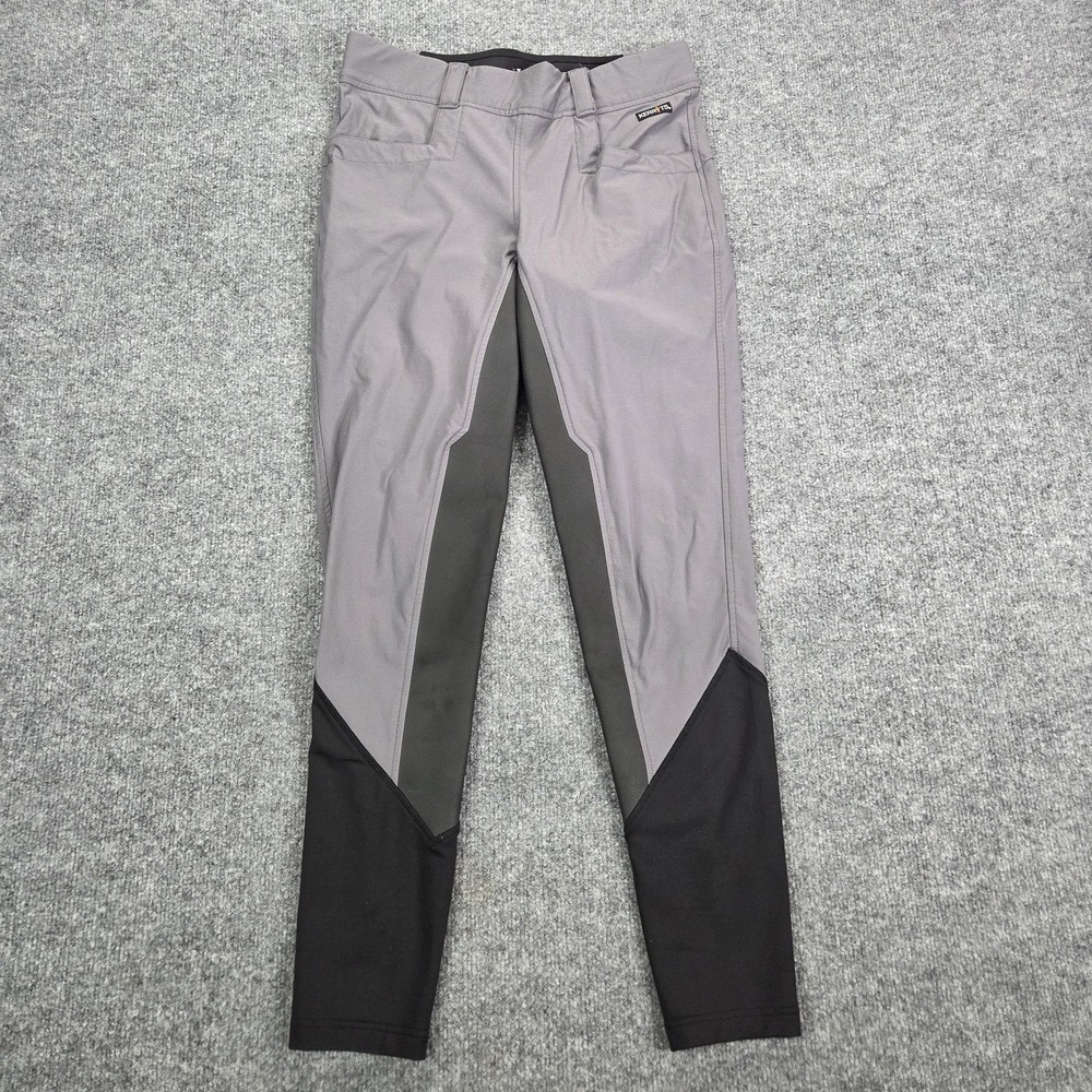 Kerrits Leggings Womens L Gray Colorblock Riding Full Seat Ankle Pants Breeches